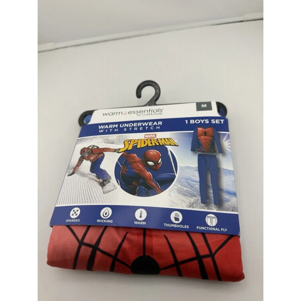 Marvel Spider-Man Warm Essentials By Cuddl Duds Boys Medium Underwear or PJ